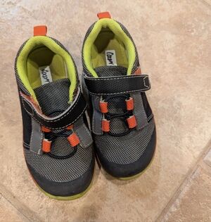 Kids Black and Orange Shoes